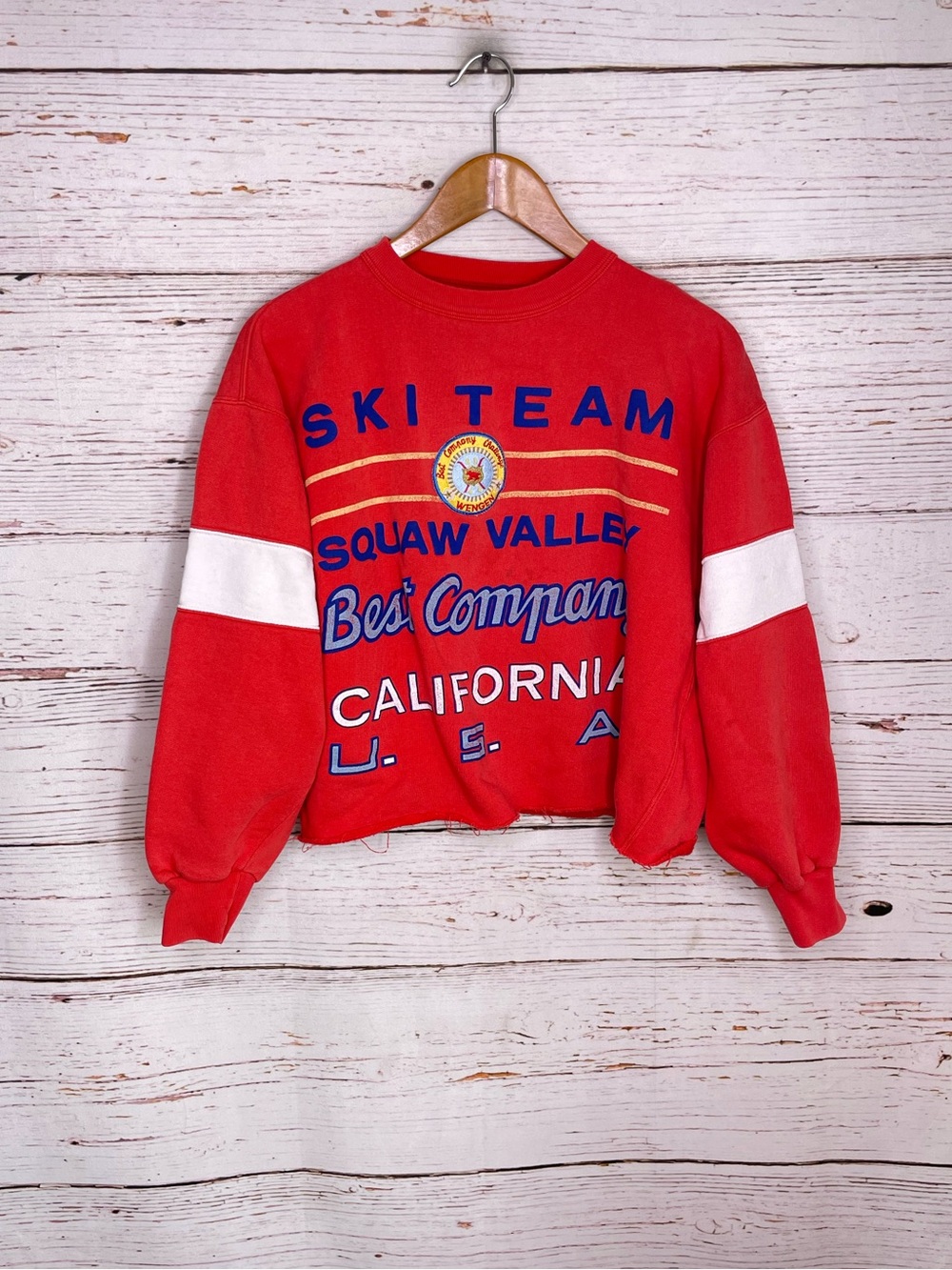 Vintage Squaw Valley Best Company ski team cropped 80s ski sweatshirt
